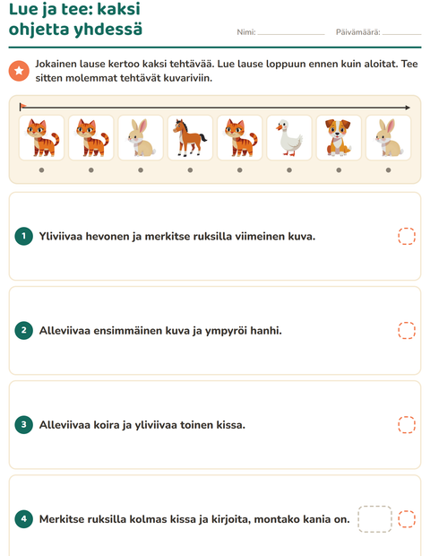 Lue ja tee: kaksi ohjetta yhdessä lauseessa