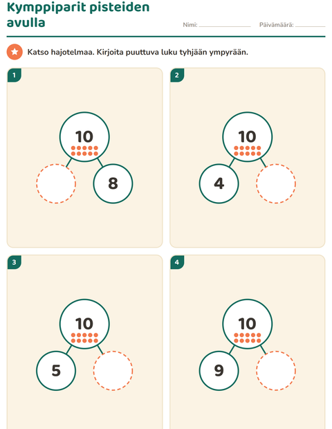 Esikatselu: Kymppiparit pisteiden avulla
