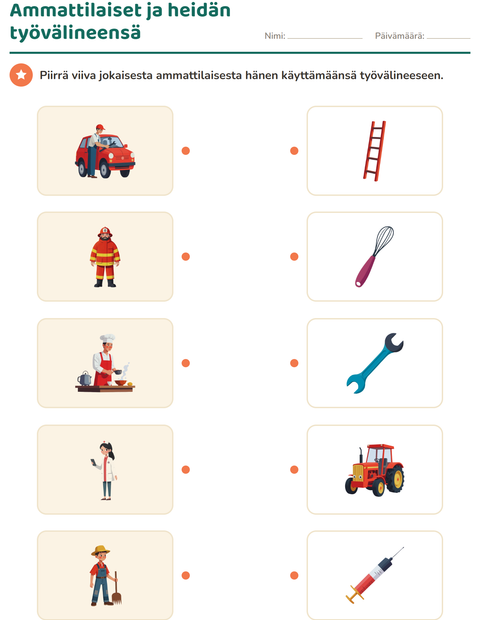 Esikatselu: Luonnontieteen yhdistäminen-tehtäväarkki, Esiopetus