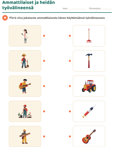 Esikatselu: Luonnontieteen yhdistäminen-tehtäväarkki, Esiopetus