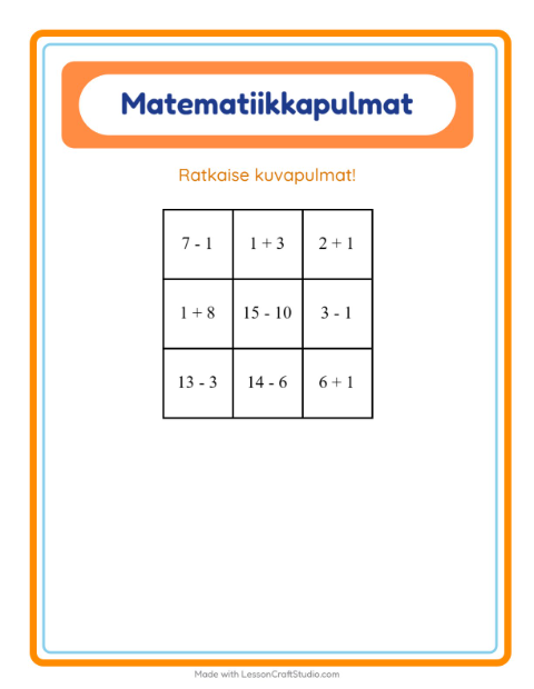 Esikatselu: Matematiikkapulma: Ajoneuvot – 1. luokan oppilaille