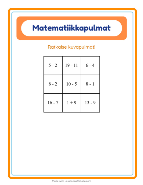 Matematiikkapulma, sekoitettu – Eläintarhan eläimet