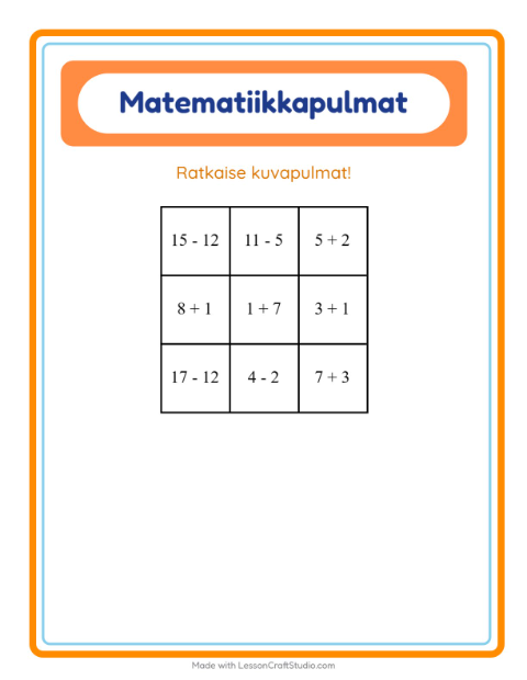 Matematiikkapulma, sekoitettu – Lentävät asiat
