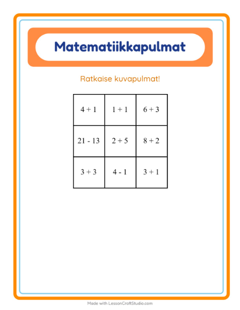 Matematiikkapulma, sekoitettu – Linnut 2