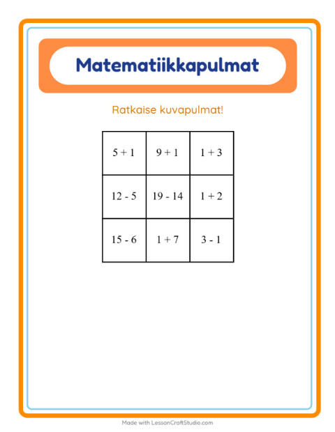 Matematiikkapulma, sekoitettu – Merielämä