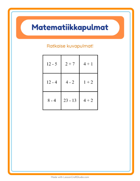 Matematiikkapulma, sekoitettu – Metsän eläimet