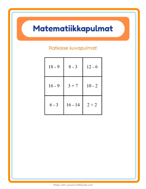 Matematiikkapulma, sekoitettu – Muodot