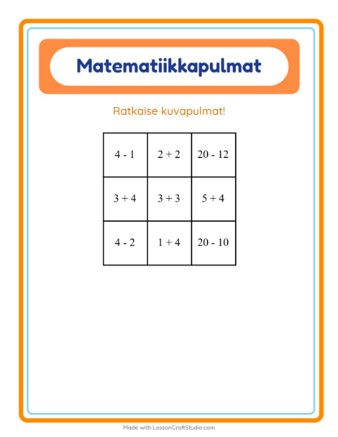 Matematiikkapulma, sekoitettu – Musiikki