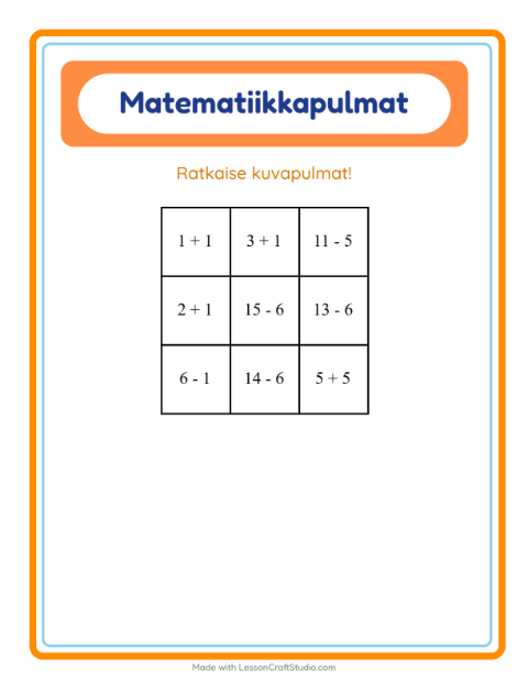 Matematiikkapulma, sekoitettu – Ranta