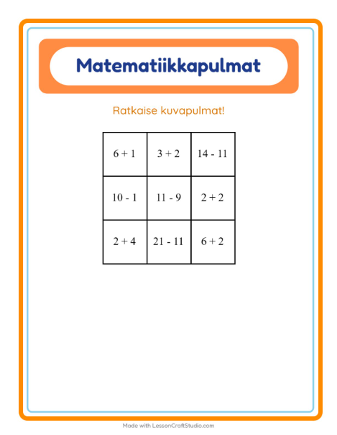 Matematiikkapulma, sekoitettu – Työkalut