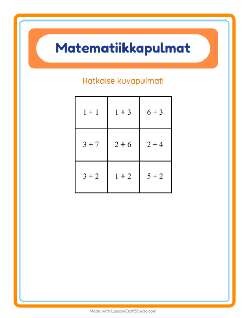 Matematiikkapulma, yhteenlasku – Lemmikit