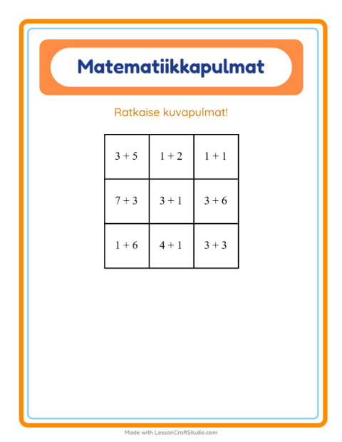 Matematiikkapulma, yhteenlasku – Linnut