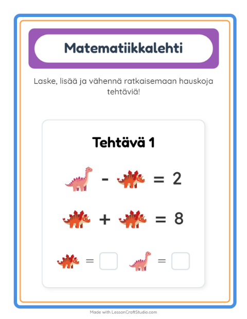 Päättele kahdella kuvalla – Dinosaurukset
