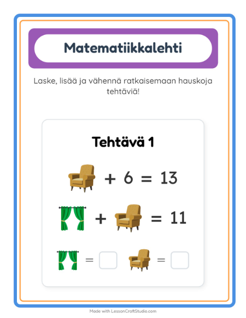 Päättele kahdella kuvalla – Huonekalut
