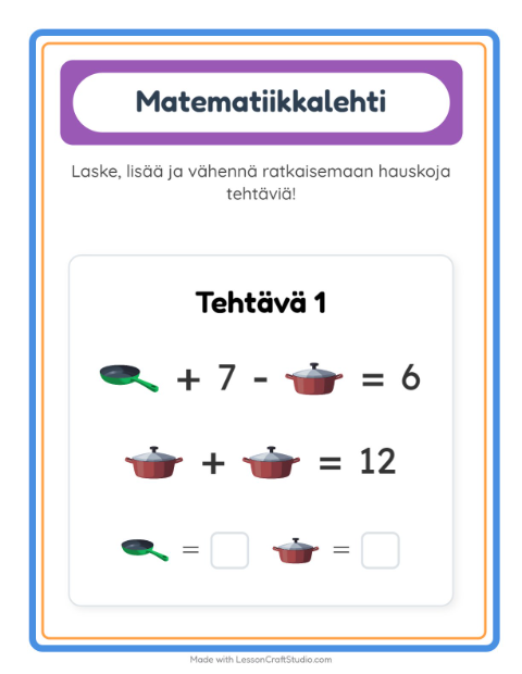 Päättele kahdella kuvalla – Keittiövälineet