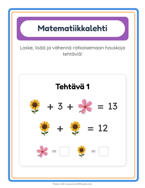 Päättele kahdella kuvalla – Kukat