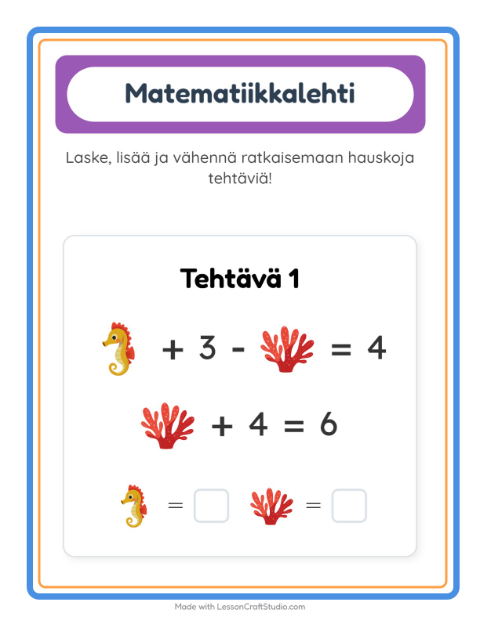 Päättele kahdella kuvalla – Merielämä
