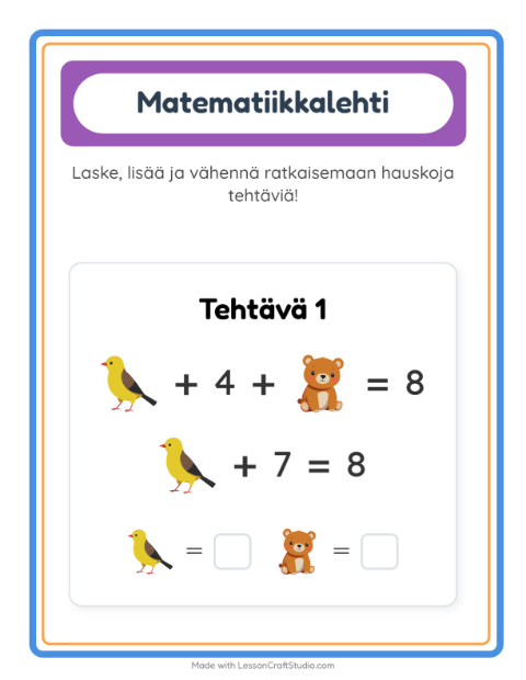 Päättele kahdella kuvalla – Metsän eläimet