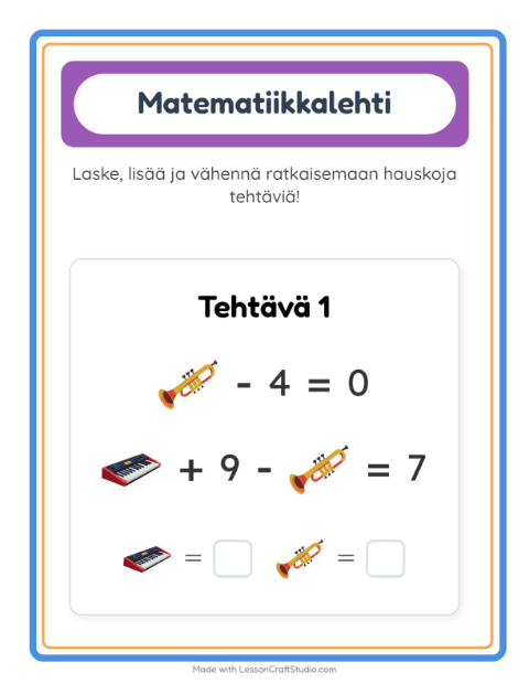 Päättele kahdella kuvalla – Musiikki