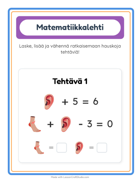 Päättele kahdella kuvalla – Ruumiinosat