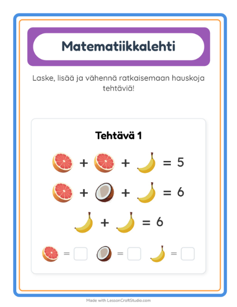 Päättele kolmella kuvalla – Hedelmät