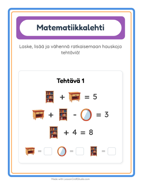 Päättele kolmella kuvalla – Huonekalut