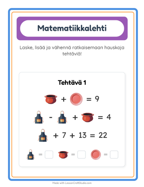 Päättele kolmella kuvalla – Keittiövälineet
