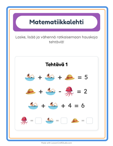 Päättele kolmella kuvalla – Kesä