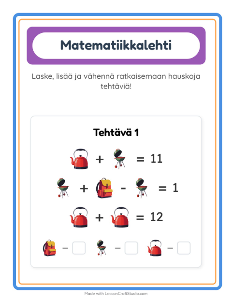 Päättele kolmella kuvalla – Leirielämä