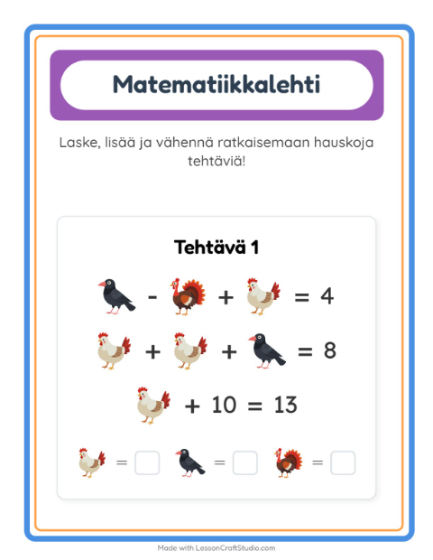 Päättele kolmella kuvalla – Linnut 2