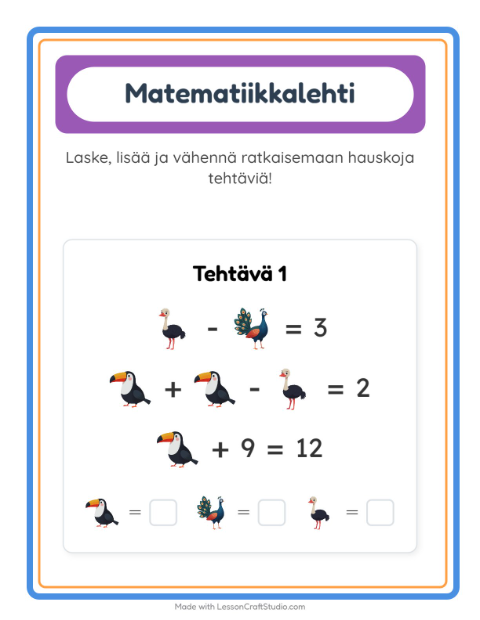 Päättele kolmella kuvalla – Linnut