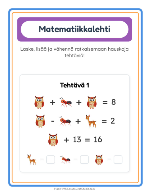 Päättele kolmella kuvalla – Metsän eläimet