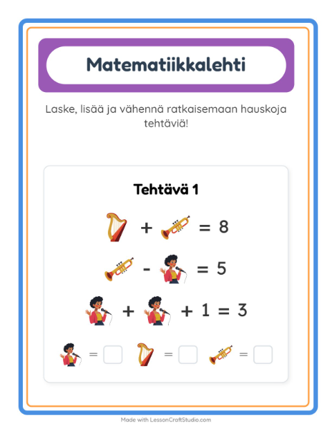 Päättele kolmella kuvalla – Musiikki