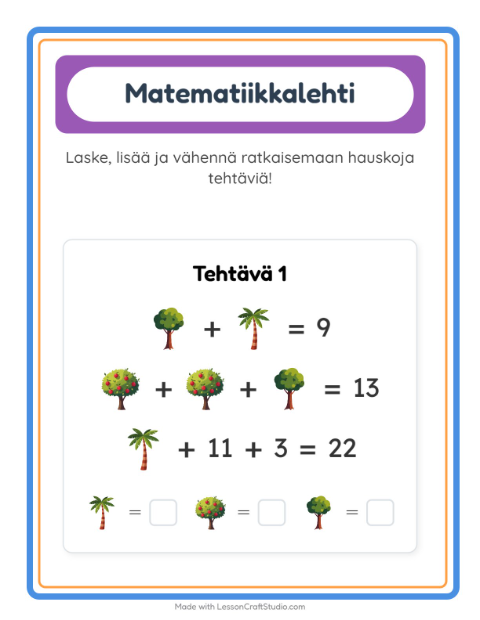 Päättele kolmella kuvalla – Puut