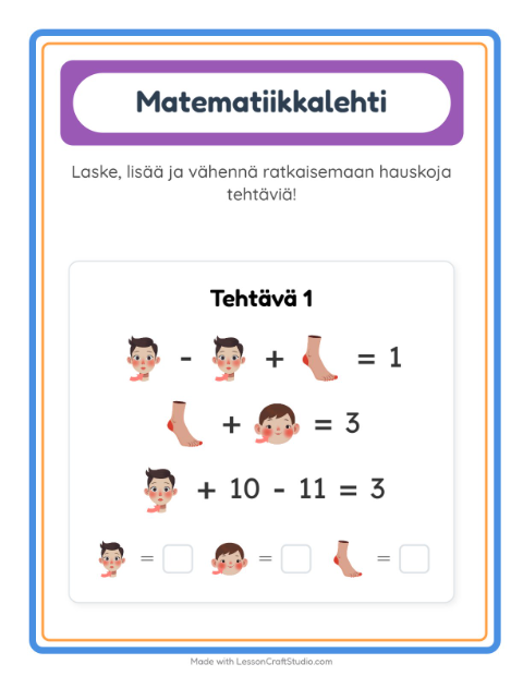 Päättele kolmella kuvalla – Ruumiinosat