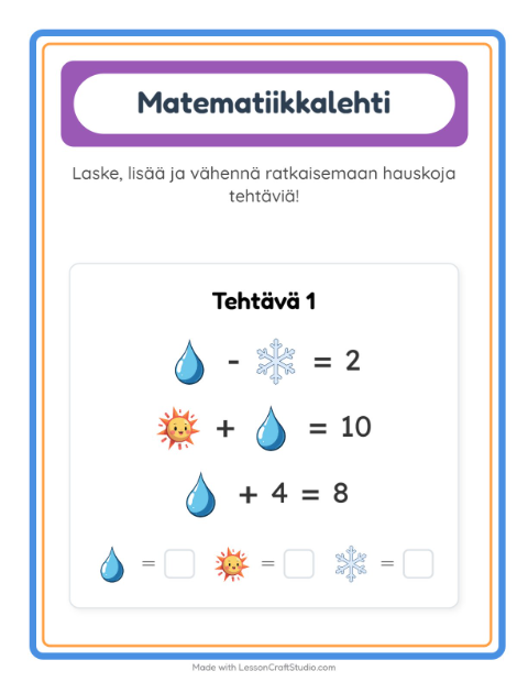 Päättele kolmella kuvalla – Sää