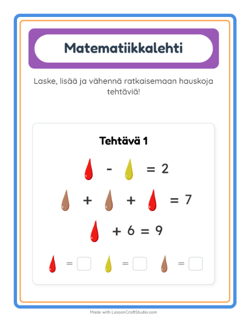 Päättele kolmella kuvalla – Värit