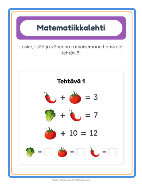 Päättele kolmella kuvalla – Vihannekset