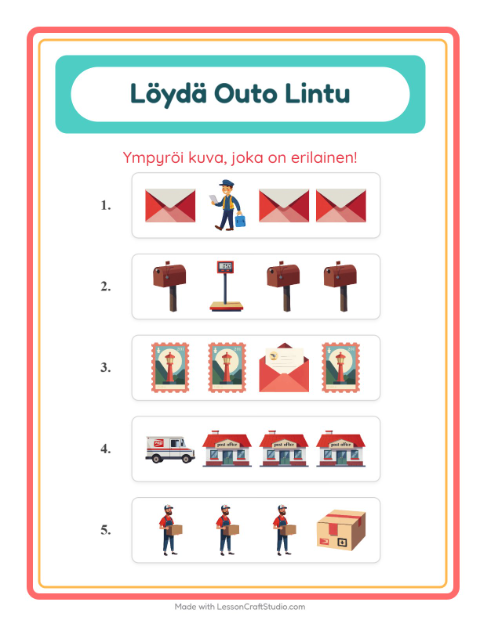 Mikä ei kuulu joukkoon (sama ryhmä) – Postitoimisto