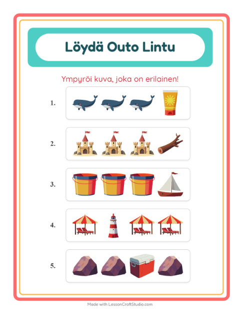 Mikä ei kuulu joukkoon (sama ryhmä) – Ranta