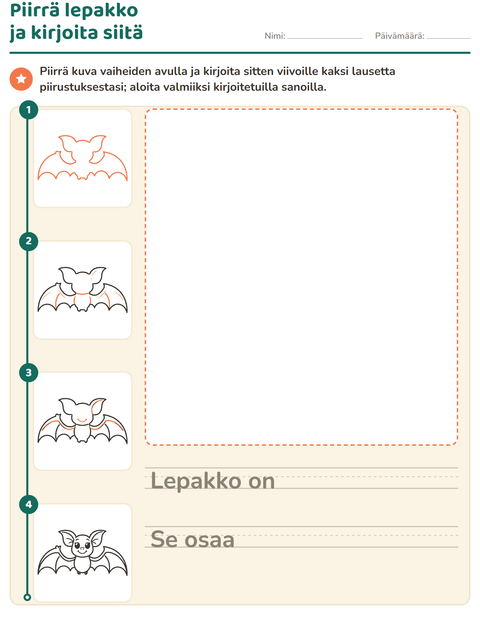 Esikatselu: Piirrä vaihe vaiheelta-tehtäväarkki, 2. luokka