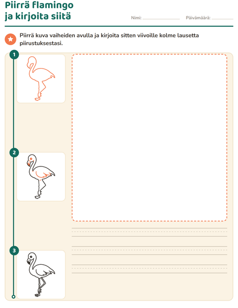 Esikatselu: Piirrä vaihe vaiheelta-tehtäväarkki, 2. luokka