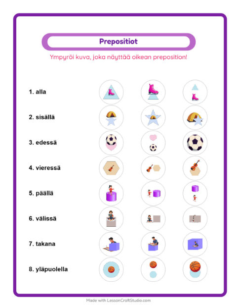 Valitse sijaintisana – Aktiviteetit