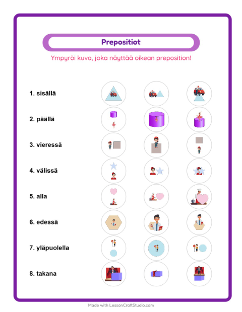Valitse sijaintisana – Ammatit
