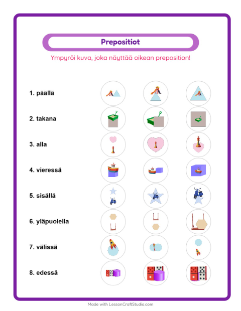 Valitse sijaintisana – Lelut