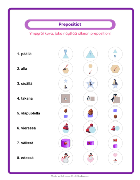Valitse sijaintisana – Talvi