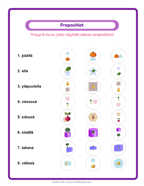 Valitse sijaintisana – Vihannekset