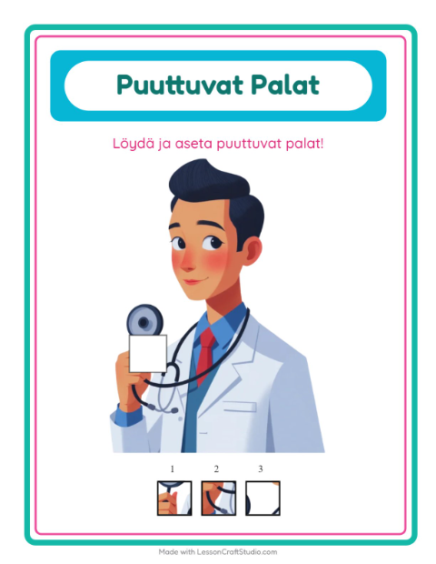 Esikatselu: Puuttuvat palat: Ammatit – esikouluikäisille