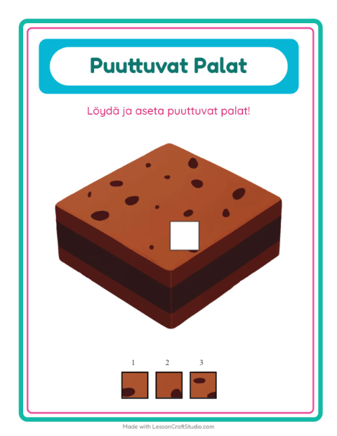 Puuttuvat palat: Leipomo – esikouluikäisille — 2