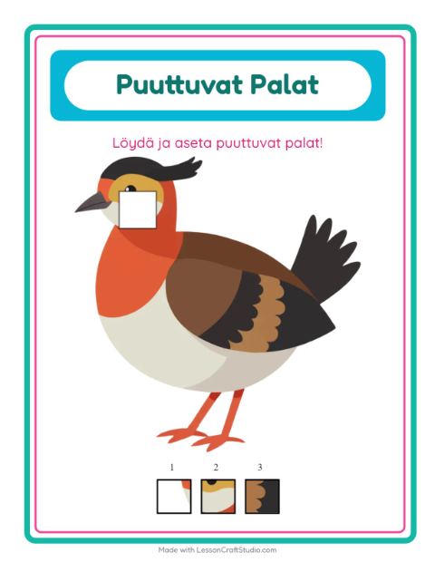 Esikatselu: Puuttuvat palat: Linnut 2 – esikouluikäisille